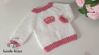 Abrigo para bebé Tejido a Crochet MUY FÁCIL 03 meses paso a paso Rápido de hacer tejido easy [upl. by Elsilrac120]