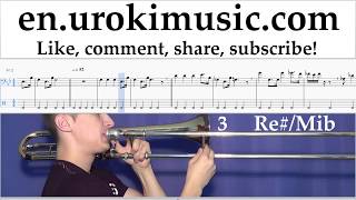 How to Play Trombone Star Wars  Imperial March Tabs Part2 umi352 [upl. by Nairolf]