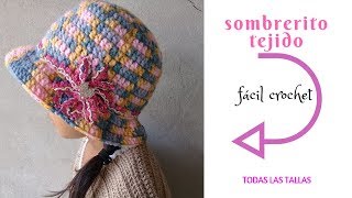 Sombrero tejido ha crochet todas las edades  facil crochet [upl. by Schoenberg]