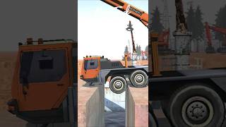 Trucks dare to cross a broken bridge mudrunner simulation truck shorts [upl. by Etyam]