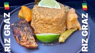 RIZ GRAS  WEST AFRICAN FOOD  GUINEAN FOOD  RICE  BLUE SNAPPER  FISH  HOME COOK  DINNER RECIPE [upl. by Zenger]