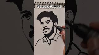 stencil drawing dulquer salmaan face draw drawing by thenmozhi [upl. by Alleinad397]