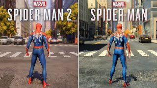 SpiderMan 2 vs SpiderMan Remastered  Physics and Details Comparison [upl. by Harts]