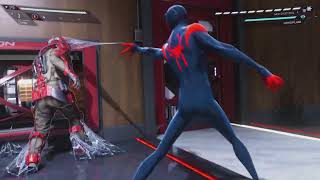 SpiderMan Miles Morales Spider Verse Suit vs Roxxon Labs [upl. by Autumn]