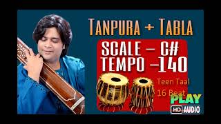 Tabla Tempo 140 Teen Taal Scale C [upl. by Kanter48]