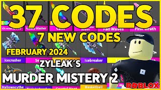 ✅6 NEW CODES✅37 WORKING CODES for ⚠️MURDER MISTERY 2⚠️ ZYLEAK ⚠️ Roblox 2024 ⚠️ Codes for Roblox TV [upl. by Sheridan]