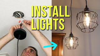 How to Install Ceiling Light Fixtures  New amp Replacement Pendant Lighting [upl. by Nileuqaj601]