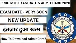 DRDO MTS EXAM DATE 2020  DRDO MTS exam kab hoga latest news  DRDO MTS exam date date news 2020 [upl. by Brenna]