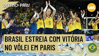 OLIMPÍADAS 2024 BRASIL VENCE O QUÊNIA E ESTREIA COM TRANQUILIDADE NO VÔLEI FEMININO EM PARIS [upl. by Terrena]