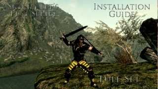 Skyrim GoldTrimmed Blacksteel Weapons 1080p [upl. by Siouxie]