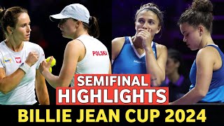 Iga Swiatek  Kawa vs Jasmine Paolini  Errani Highlights Tennis 2024  Billie Jean King Cup 2024 [upl. by Renmus]