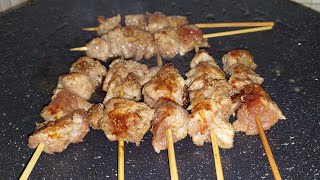 Easy pan grilled pork satay sate 4kvideo porkdishes asmrsound fypシ゚ mukbang [upl. by Primrosa]