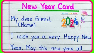 Happy New Year card writing 2024  Happy New Year greetings card messages  Happy New Year wishes [upl. by Boleslaw]