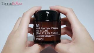 TESTERKOREA MIZON All In One Snail Repair Cream [upl. by Araek]