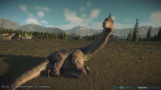 Jurassic World Evolution 2 A pair of Alamosaurus vs a duo of Tyrannosaur Rexes [upl. by Madra36]