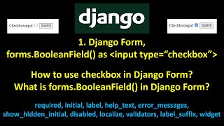 41 Django Form How to use checkbox in Django Form What is formsBooleanField in Django Form [upl. by Gnos175]