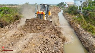 Amazing Dozer Trimming Plows Cutter On Road Skill Operator​ BulldozerLIUGONG B160C Push Us Technical [upl. by Namreh]