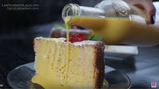 Easy Tres Leches Cake Recipe with EggNog 🍰 Christmas Desserts [upl. by Namar]