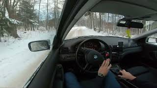 BMW E46 compact wintercar  POV snow drift 318i 105kw [upl. by Cleary]