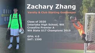 Zachary Zhang Soccer Goalkeeping Highlight Reel [upl. by Belva]