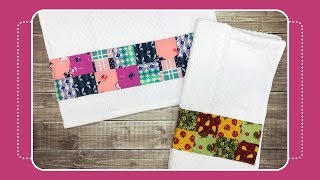 How to Sew Patchwork to HandKitchen Towel with Crafty Gemini [upl. by Benjamin905]