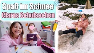 Wir rodeln um die Wette ❄️ Claras Schulsachen packen  Mein Mama Alltag VLOG  Mamiseelen [upl. by Aloz448]