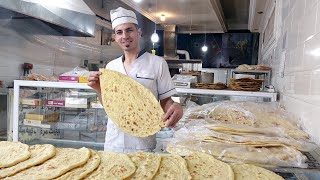 Cooking the best lavash bread in an Iranian bakery how to cook lavash bread [upl. by Savina]