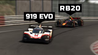 La BATALLA de los DIOSES  Porsche 919 Hybrid Evo VS F1 RB20 en Nordschleife  assettocorsa epsi [upl. by Caneghem]