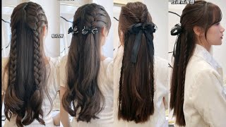 Super Easy amp Cute Braid Hairstyles Tutorials Korean Style for Girls 🔥🌴 [upl. by Llenwad]