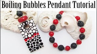 GIVEAWAY Polymer Clay Project Boiling Bubbles Pendant Tutorial [upl. by Nessa]