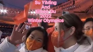 Su YiMing and Eileen Gu Together Winter Olympics Closing Ceremony 2022 Jumping up and down [upl. by Yelah]