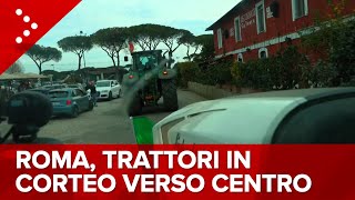 LIVE Roma corteo di trattori scortato verso il centro diretta video [upl. by Eliza]