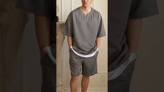 COOFANDY Fake TwoPiece Tshirt Shorts Set [upl. by Tigirb]