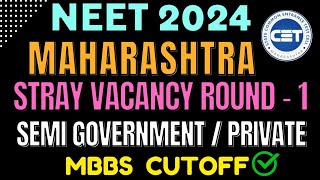 Maharashtra NEET 2024 Counselling Stray Vacancy Round Cutoff MBBS trending viralvideo video neet [upl. by Leikeze]