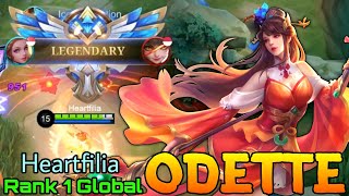 Legendary Play Odette the Auspicious Charm  Top 1 Global Odette by Heartfilia  Mobile Legends [upl. by Stag]