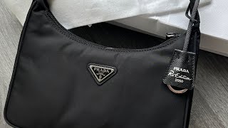 Prada ReNylon ReEdition 2000 minibag Review  What fits inside [upl. by Nerita]