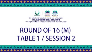 LIVE  T1  Round of 16  ITTF Mens and Womens World Cup Macao 2024  Session 2 M [upl. by Ainevul34]