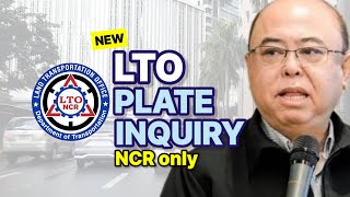 LTO Plate Inquiry System  NCR Only LTO New Plate Check Online for Metro Manila [upl. by Ymerej]