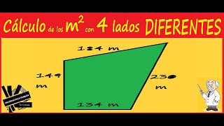 ÁREA de un terreno de 4 LADOS DIFERENTES [upl. by Konrad]