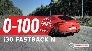 2019 Hyundai i30 Fastback N 0100kmh amp engine sound [upl. by Enitnemelc]