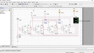 4bit Synchronous Up Counter using JK flipflop Simulation in NI Multisim 14 [upl. by Fitton]