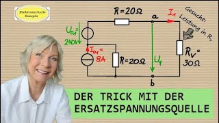 Leistungsberechnung mit Hilfe der Ersatzspannungsquelle Netzwerkanalyse [upl. by Auohc]