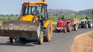 JCB 3dx Xpert loading Field Mud  Eicher 485 Tractor  Mahindra 275 Di with Trolley  Pramods Life [upl. by Len]