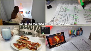 OKUL SONRASI NASIL DERS ÇALIŞIYORUM   sabah rutinim  ☕️📚🏫 [upl. by Tniassuot42]