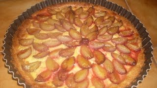 Tarte aux prunes à la pâte sucrée levée  Recette de tarte [upl. by Ludlew670]