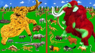 Animal Epic Battle Cenozoic Mammals Vs Dinosaur Mammal Evolution Mammoth Elephant Vs T Rex Dinosaur [upl. by Bekah]