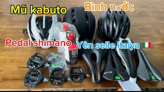 Mũ kabuto AERO R1 pedal shimano MTB yên selle italia 🇮🇹 LH 0376436482 [upl. by Barthol]