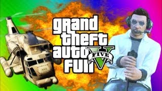 GTA 5 Online Funny Moments Gameplay 6  Airfield Trolling Cargobob Car Heist Multiplayer [upl. by Barina]