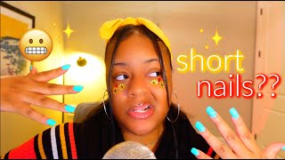 I made the best ASMR video with short nails 💅🏾✨100 of you will tingle in 1 minute chaotic 🤤🔥 [upl. by Aiceled]