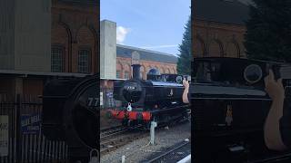 Pannier Tank 7714 runs around its train at Kidderminster [upl. by Niuqram]